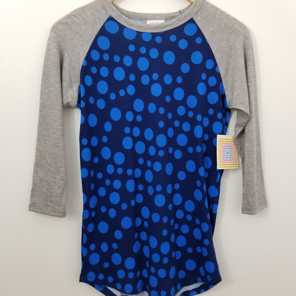 LuLaRoe Randy Tee Baseball Sleeve Top Size XXS